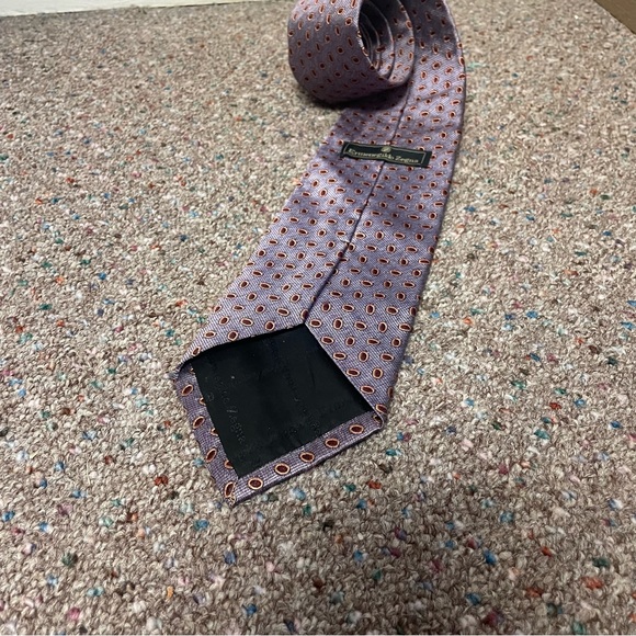 Vintage Ermenegildo Zegna Men’s Neck Tie 100% Silk Made In Italy Purple Dots - Picture 3 of 6
